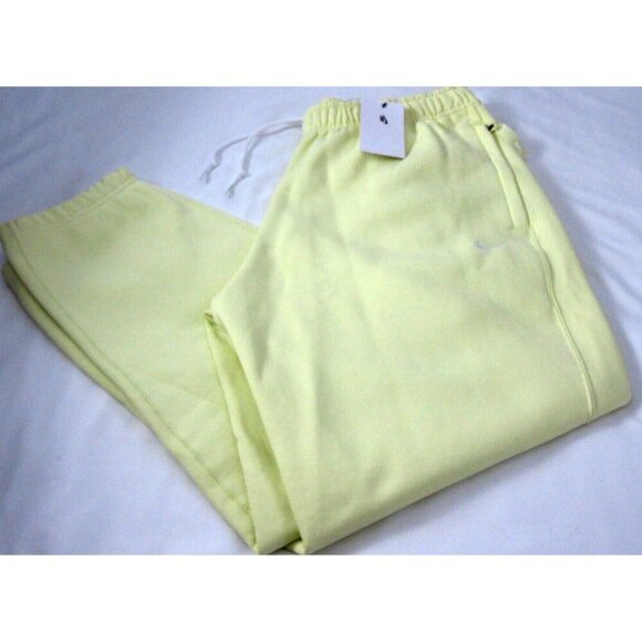 Nike Men's Solo Swoosh Fleece Lined Heavy Jogger pants Luminous Green White NWT - Picture 1 of 5